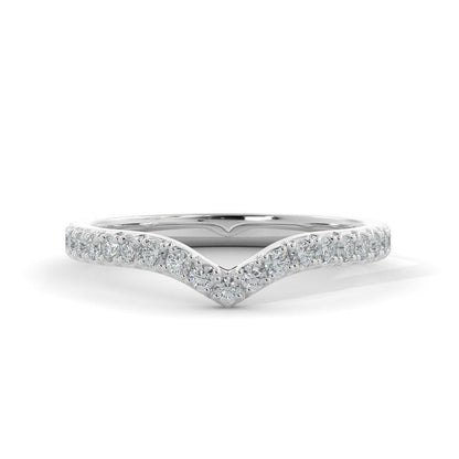 0.21 Carat Round Lab-Grown Diamond Curved Wedding Band 1