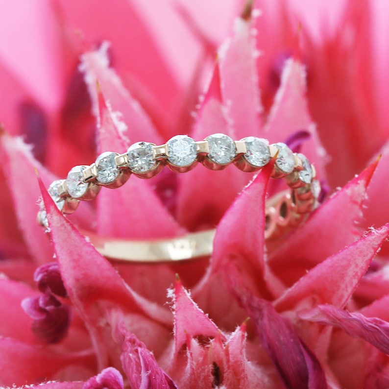 Radiant 0.60 TCW Round Lab-Grown Diamond Half Eternity Wedding Band 2