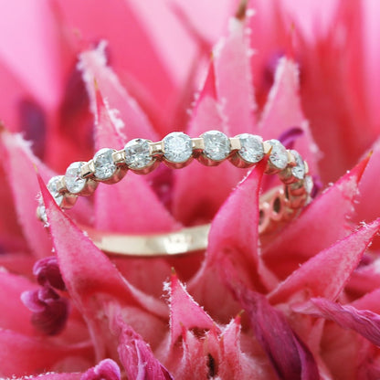 Radiant 0.60 TCW Round Lab-Grown Diamond Half Eternity Wedding Band 2