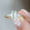 Load image into Gallery viewer, 1.7 CT Emerald Cut Lab-Grown Diamond Three Stone Engagement Ring 2
