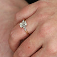 Load image into Gallery viewer, 1.7 CT Emerald Cut Lab-Grown Diamond Three Stone Engagement Ring 4
