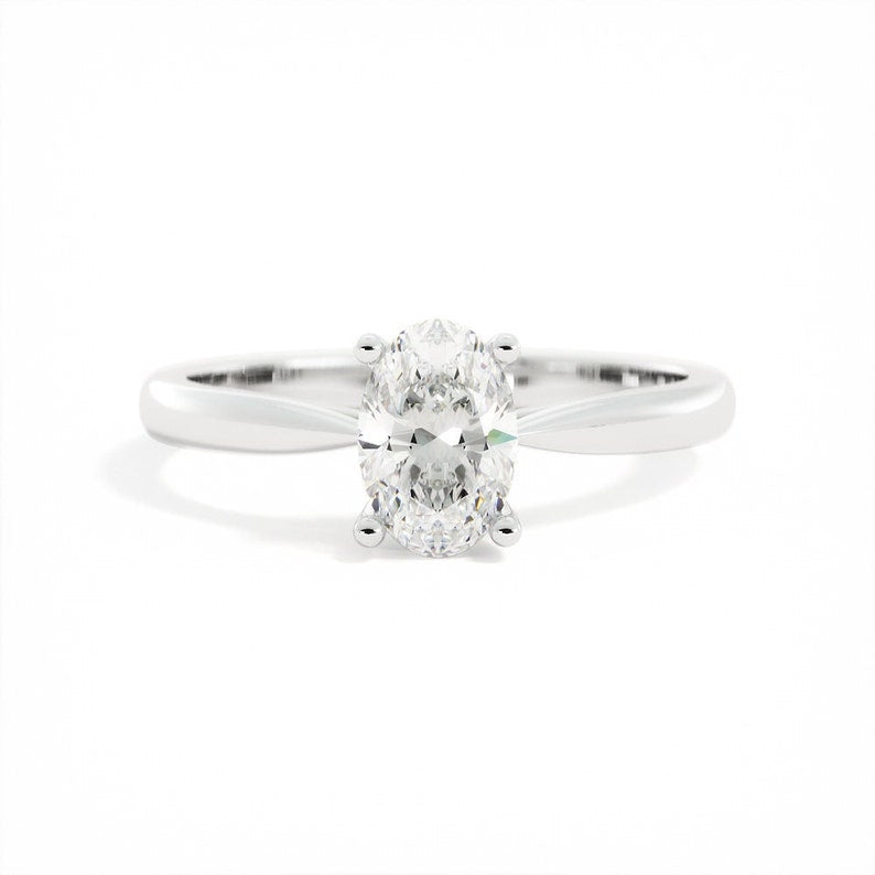 0.82 CT Oval Lab-Grown Diamond Solitaire Engagement Ring 1