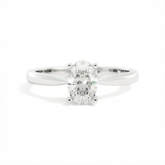 0.82 CT Oval Lab-Grown Diamond Solitaire Engagement Ring