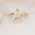 Load image into Gallery viewer, 3.28 CT Pear Lab-Grown Diamond Hidden Halo Pave Engagement Ring
