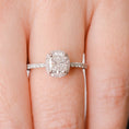 Load image into Gallery viewer, 1.21 CT Cushion-Cut Lab-Grown Diamond Halo & Pave Engagement Ring
