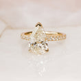 Load image into Gallery viewer, 3.28 CT Pear Lab-Grown Diamond Hidden Halo Pave Engagement Ring
