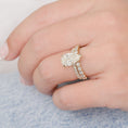 Load image into Gallery viewer, 3.28 CT Pear Lab-Grown Diamond Hidden Halo Pave Engagement Ring
