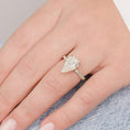 Load image into Gallery viewer, 3.28 CT Pear Lab-Grown Diamond Hidden Halo Pave Engagement Ring
