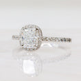 Load image into Gallery viewer, 1.21 CT Cushion-Cut Lab-Grown Diamond Halo & Pave Engagement Ring
