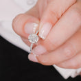 Load image into Gallery viewer, 1.21 CT Cushion-Cut Lab-Grown Diamond Halo & Pave Engagement Ring
