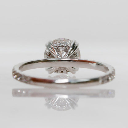 1.42 CT Round Lab-Created Diamond Hidden Halo Pave Engagement Ring 4