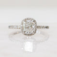 Load image into Gallery viewer, 1.21 CT Cushion-Cut Lab-Grown Diamond Halo & Pave Engagement Ring
