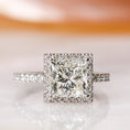 Load image into Gallery viewer, 2.03 CT Princess Cut Lab-Grown Diamond Halo & Pave Engagement Ring
