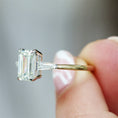 Load image into Gallery viewer, 1.7 CT Emerald Cut Lab-Grown Diamond Three Stone Engagement Ring
