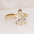 Load image into Gallery viewer, 3.28 CT Pear Lab-Grown Diamond Hidden Halo Pave Engagement Ring
