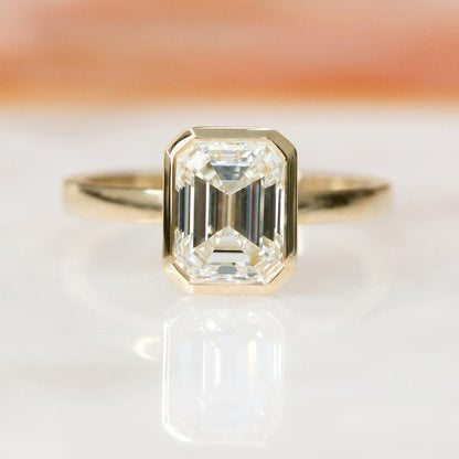 2.01 CT Emerald Lab-Grown Diamond Bezel-Set Solitaire Ring 1