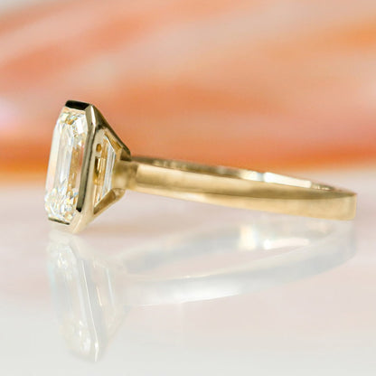 2.01 CT Emerald Lab-Grown Diamond Bezel-Set Solitaire Ring 2