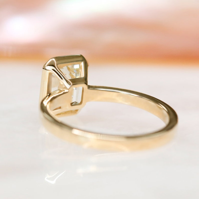 2.01 CT Emerald Lab-Grown Diamond Bezel-Set Solitaire Ring 3