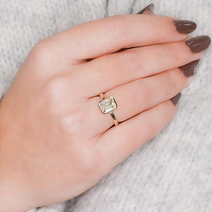 2.01 CT Emerald Lab-Grown Diamond Bezel-Set Solitaire Ring 8