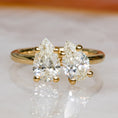 Load image into Gallery viewer, Elegant 2.0 TCW Pear Lab-Grown Diamond Two Stone Engagement Ring
