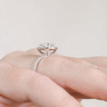 Load image into Gallery viewer, 1.5 CT Cushion Lab-Grown Diamond Halo & Pavé Elegance Ring
