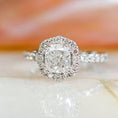 Load image into Gallery viewer, 1.5 CT Cushion Lab-Grown Diamond Halo & Pavé Elegance Ring
