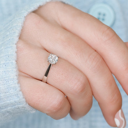 Radiant Elegance: 1.0 CT Round Lab-Grown Diamond Solitaire Engagement Ring 7