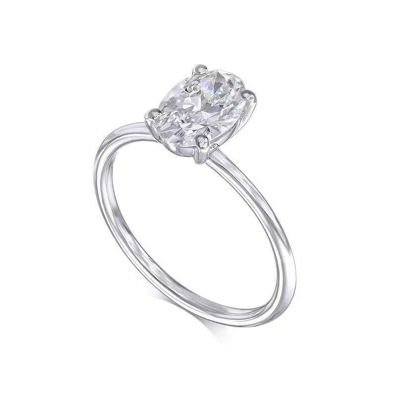 1 CT Oval Lab-Grown Diamond Gold Solitaire Engagement Ring 6