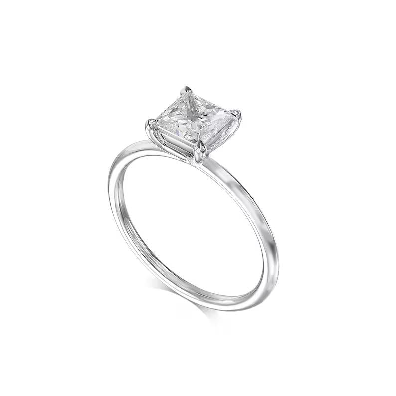 1.0 CT Princess-Cut Lab-Grown Diamond Solitaire Engagement Ring In Gold