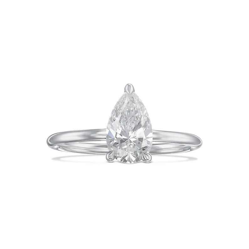 1 CT Pear Lab Grown Diamond Solitaire Engagement Ring