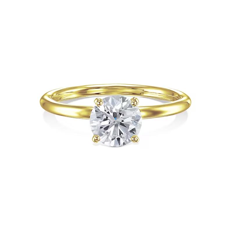 1.0 CT Round Lab-Grown Diamond Solitaire Engagement Ring in Gold 1