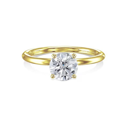 1.0 CT Round Lab-Grown Diamond Solitaire Engagement Ring in Gold