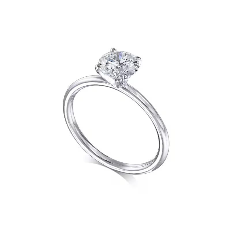 1.0 CT Round Lab-Grown Diamond Solitaire Ring - Timeless Elegance