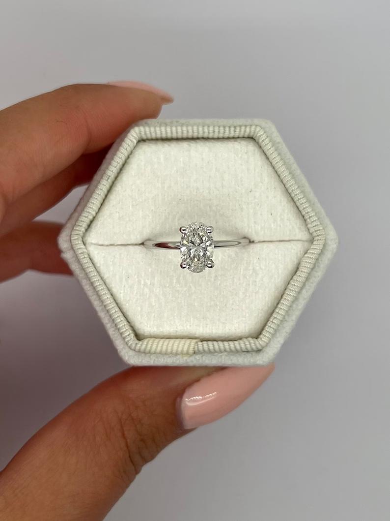 1 CT Oval Lab-Grown Diamond Gold Solitaire Engagement Ring 7