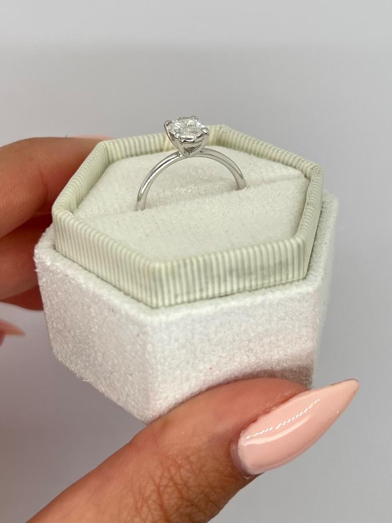 1 CT Oval Lab-Grown Diamond Gold Solitaire Engagement Ring 9