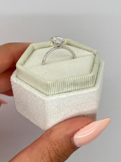 1 CT Oval Lab-Grown Diamond Gold Solitaire Engagement Ring 9