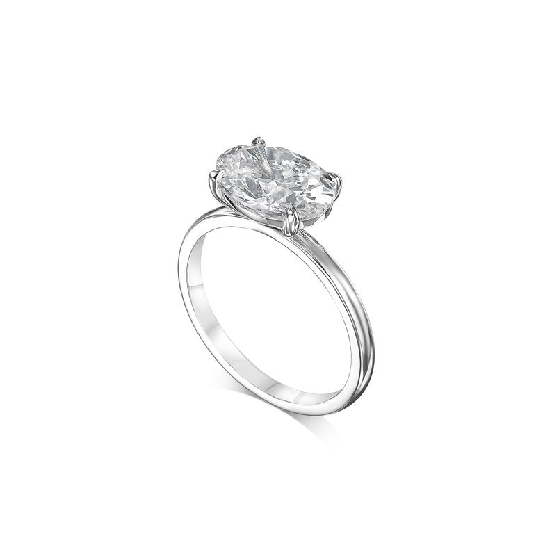 2.5 CT Oval Lab-Grown Diamond Solitaire Engagement Ring - Timeless Elegance