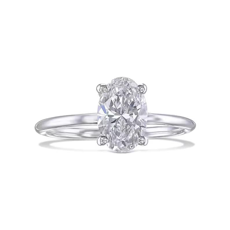 1 CT Oval Lab-Grown Diamond Gold Solitaire Engagement Ring 5