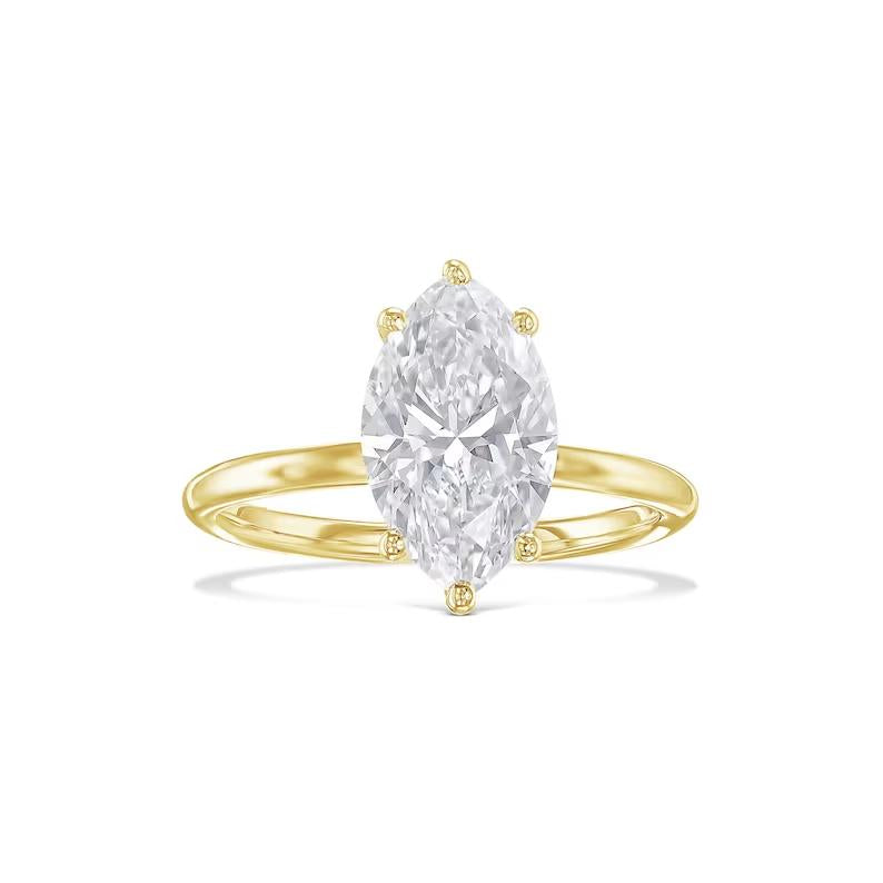 Radiant Elegance: 2.0 CT Marquise Lab-Grown Diamond Engagement Ring