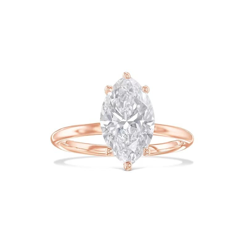 Radiant Elegance: 2.0 CT Marquise Lab-Grown Diamond Engagement Ring