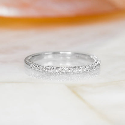 0.90 TCW Round Lab-Grown Diamond Half Eternity Wedding Band 1