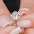 Load image into Gallery viewer, 1.21 CT Cushion-Cut Lab-Grown Diamond Halo & Pave Engagement Ring
