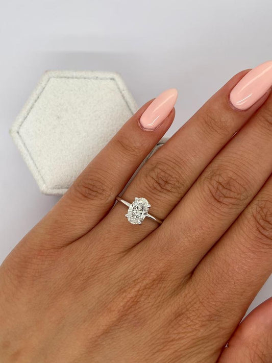 1 CT Oval Lab-Grown Diamond Solitaire Engagement Ring in Rose Gold