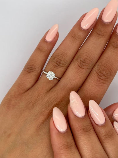 1.0 CT Round Lab-Grown Diamond Solitaire Engagement Ring in Gold 8
