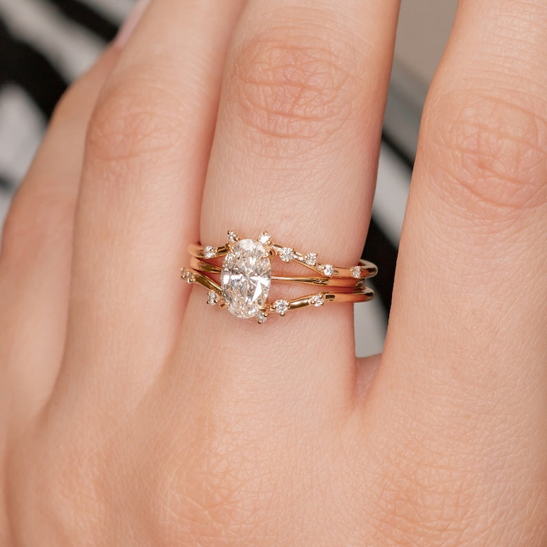 0.60 TCW Round Lab-Grown Diamond Dainty Pave Double Band Wedding Band 6