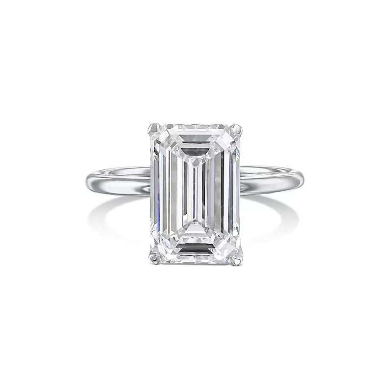 5 Carat Emerald-Cut Lab-Grown Diamond Solitaire Ring