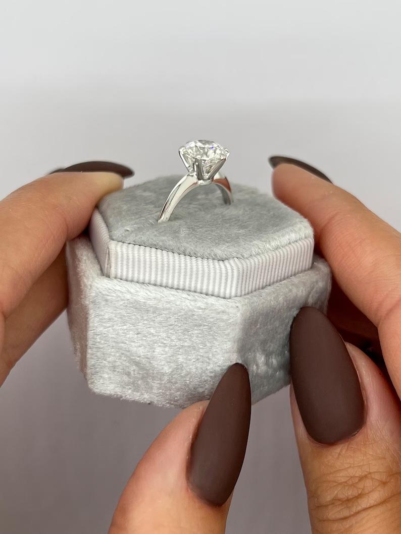 Radiant Elegance: 2.0 CT Round Lab-Grown Diamond Solitaire Ring 6