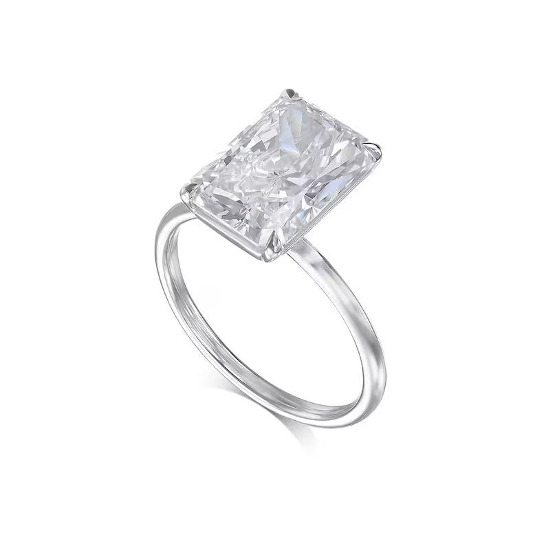 5 Carat Radiant Lab-Grown Diamond Solitaire Engagement Ring