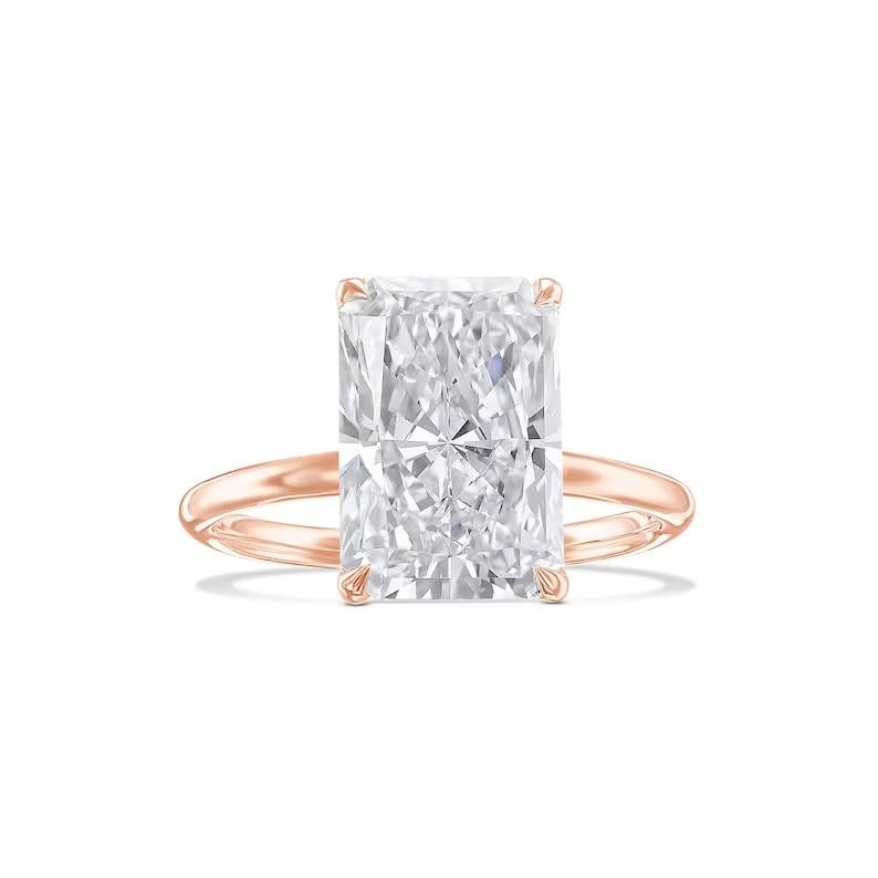 5 Carat Radiant Lab-Grown Diamond Solitaire Engagement Ring