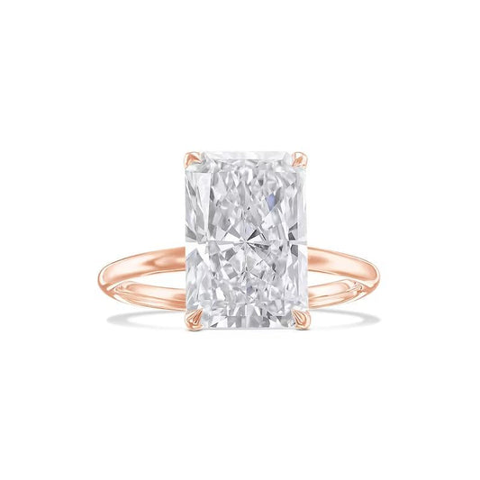 5 Carat Radiant Lab-Grown Diamond Solitaire Engagement Ring